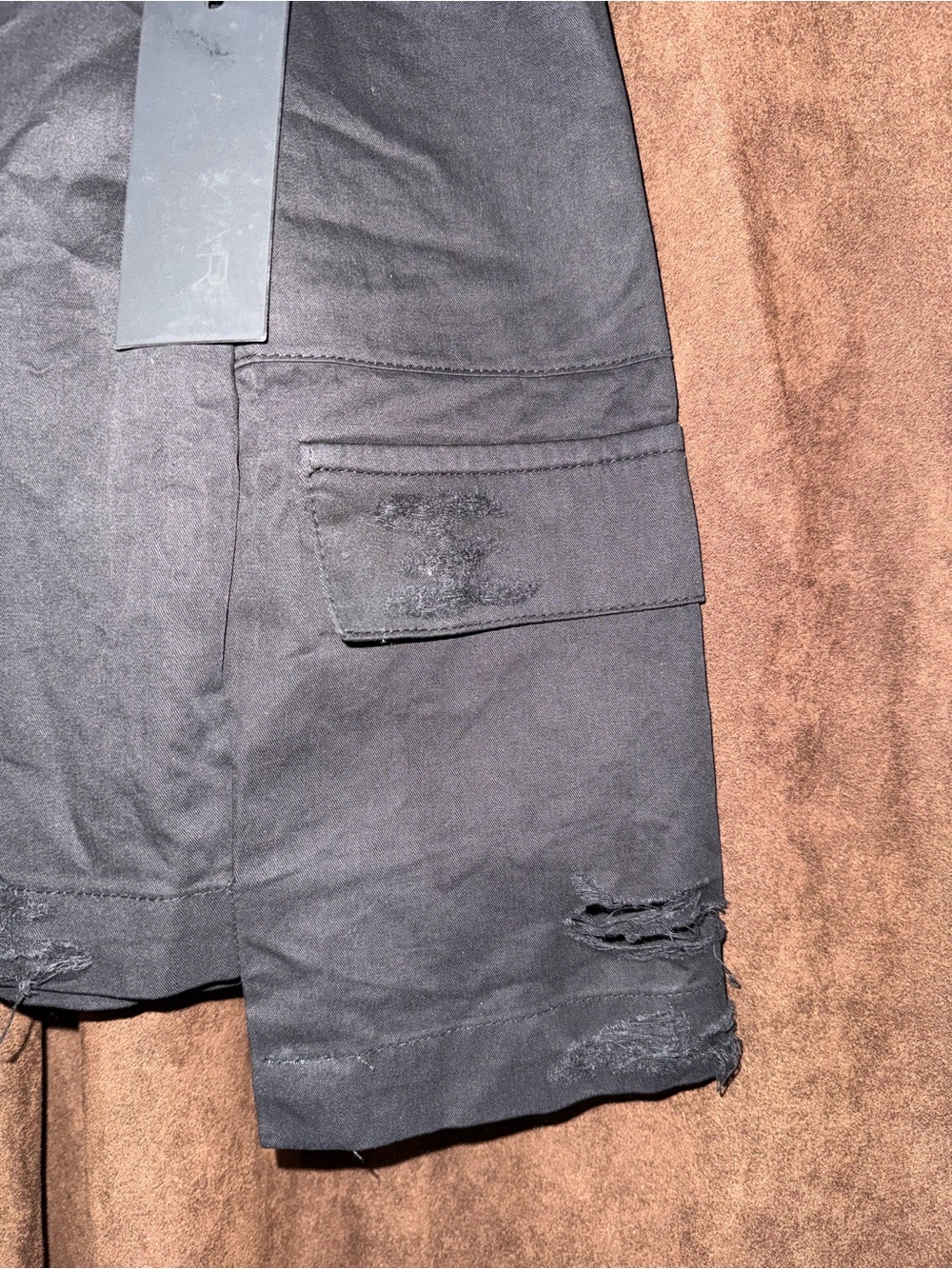 Carmar Black Distressed Cargo Mini Skirt - Picture 3 of 7
